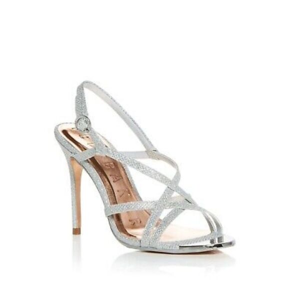 Ted Baker London Theana Silver Strappy Heel Sandal 6.5 NIB - Picture 1 of 10